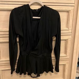 Express Black Silk Blouse